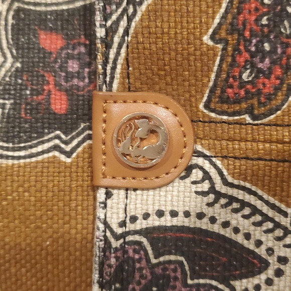 Spartina 449 Boho Linen & Leather Paisley Shoulder Bag “Daufuskie Island” - Picture 6 of 11